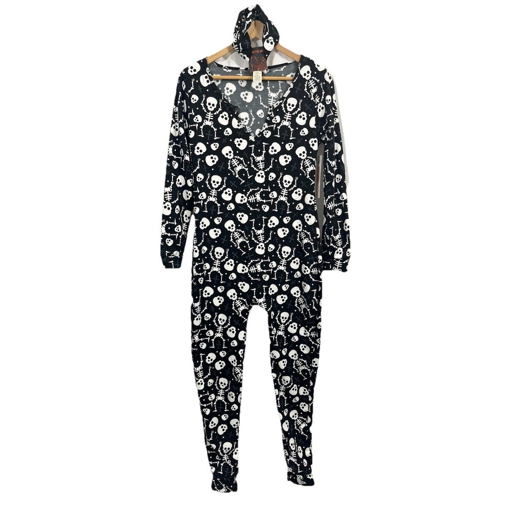 ShoSho Unisex Boys Girls Jumpsuit Black White Headband Skulls Size L Youth